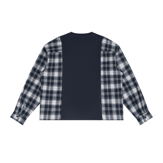 Mix Up Plaid Panel Long Sleeve Shirt