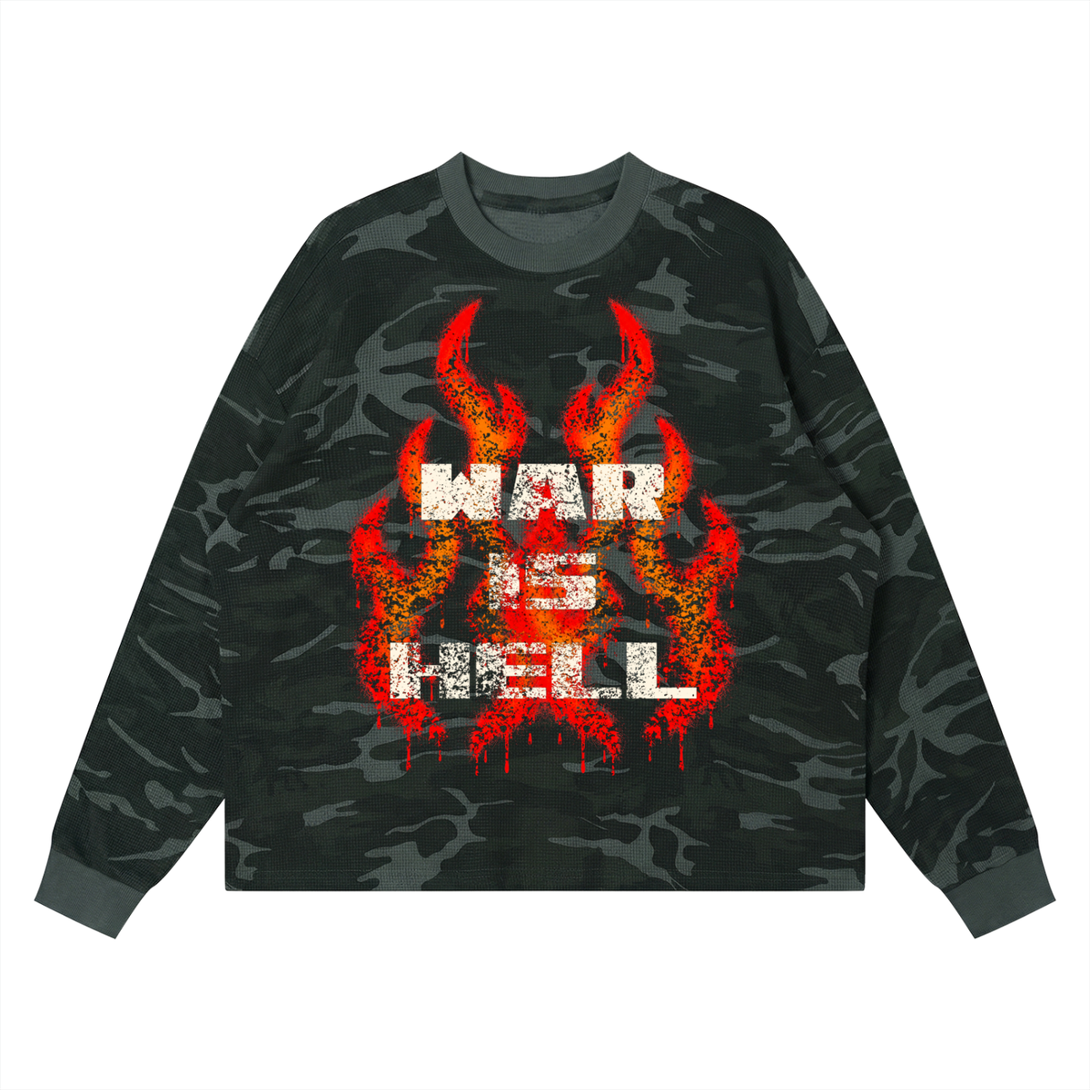 War is Hell Camo Long Sleeve T-Shirt