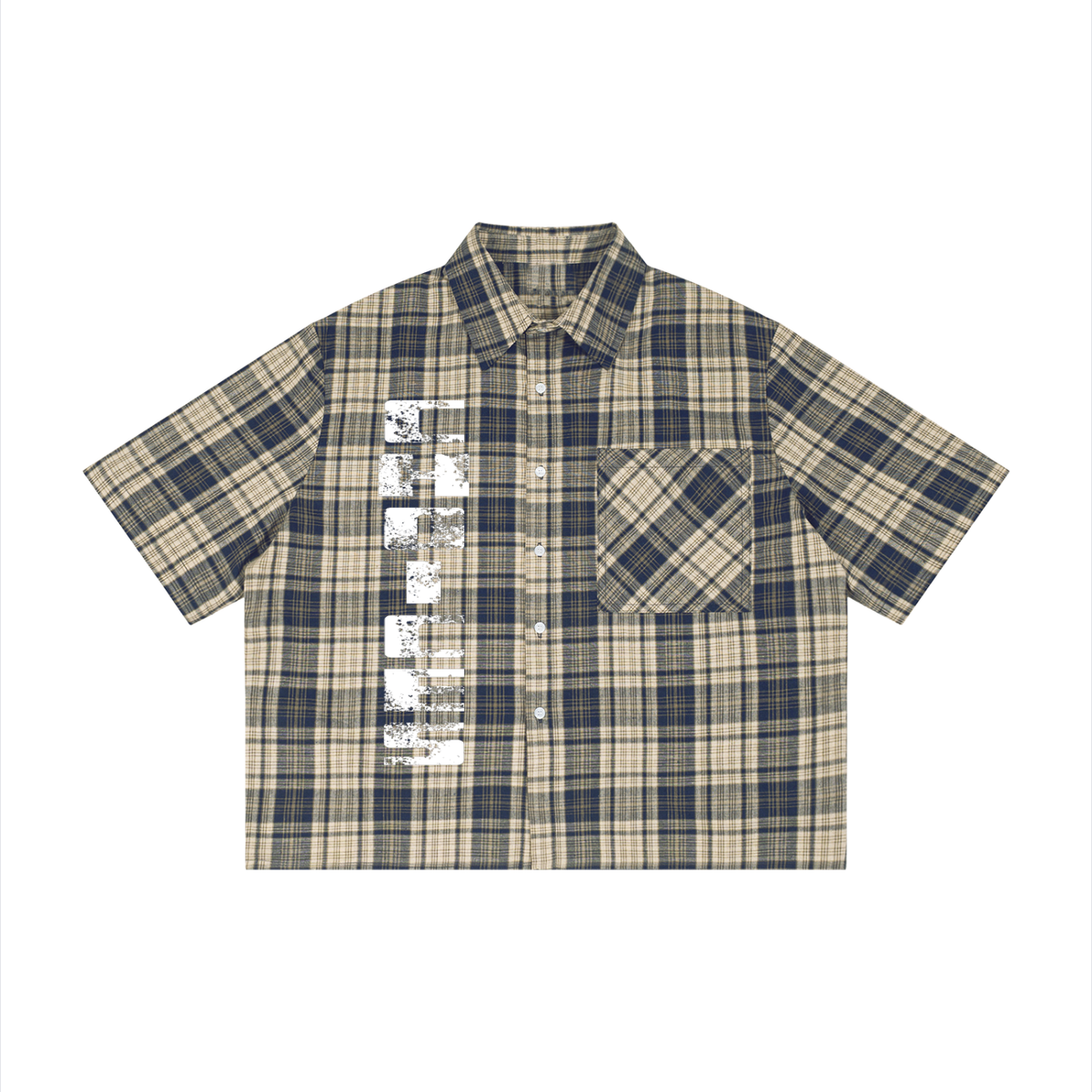 War Is Hell Plaid Short Sleeve Shirt