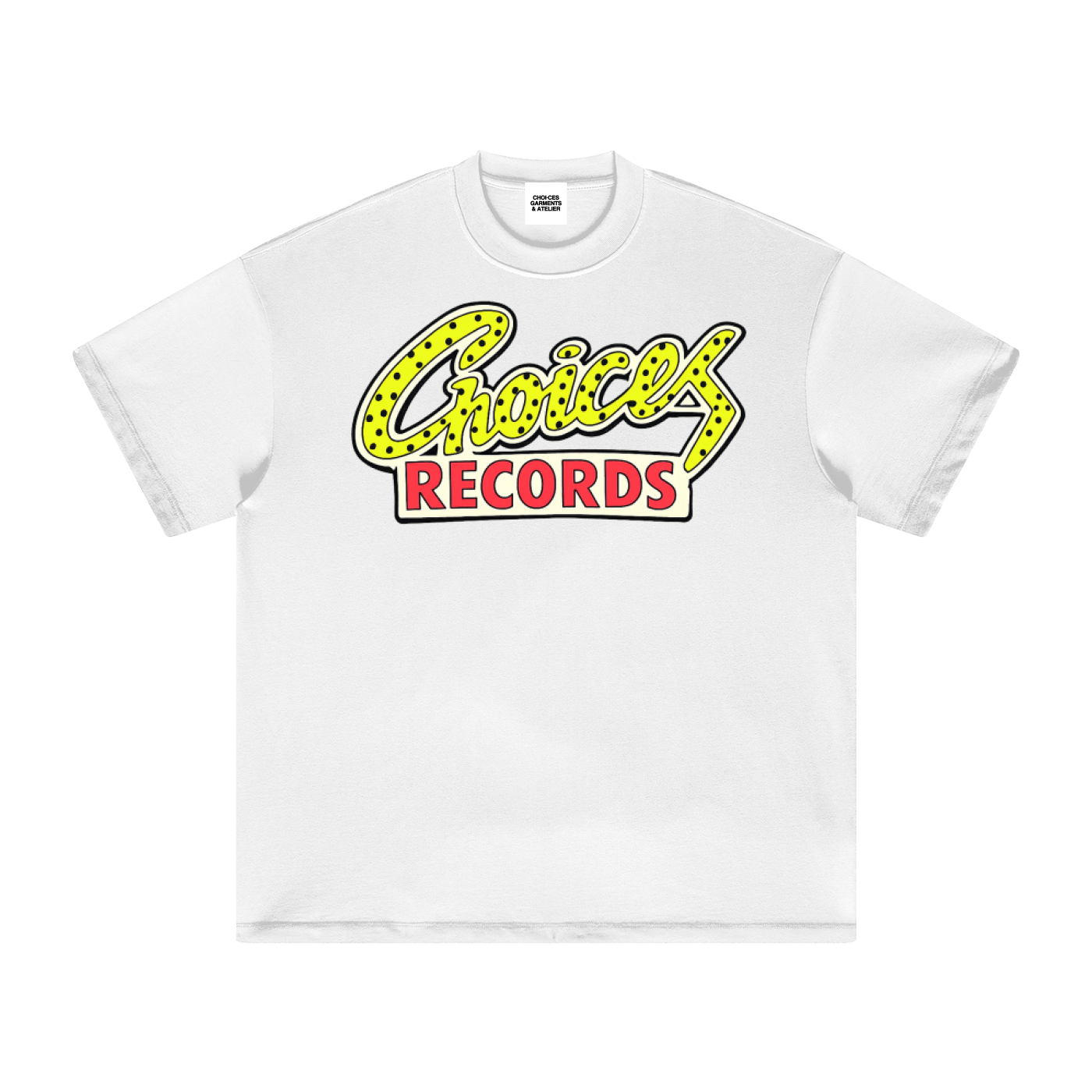 Records music graphic t-shirt with vintage record inspired artwork by Choices Garments & Atelier