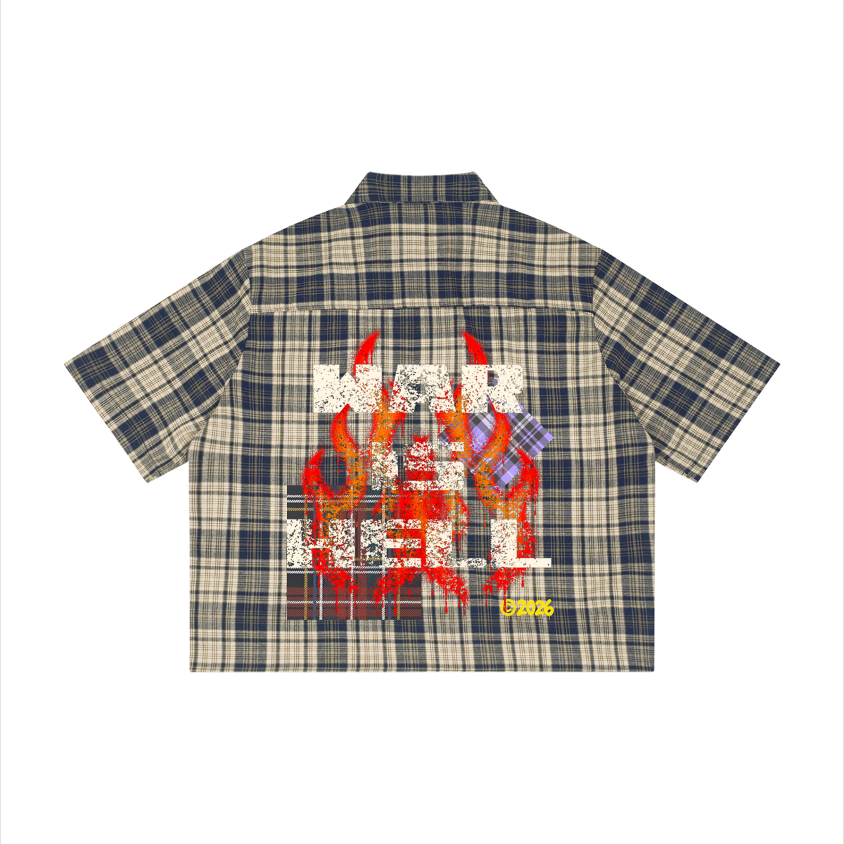 War Is Hell Plaid Short Sleeve Shirt