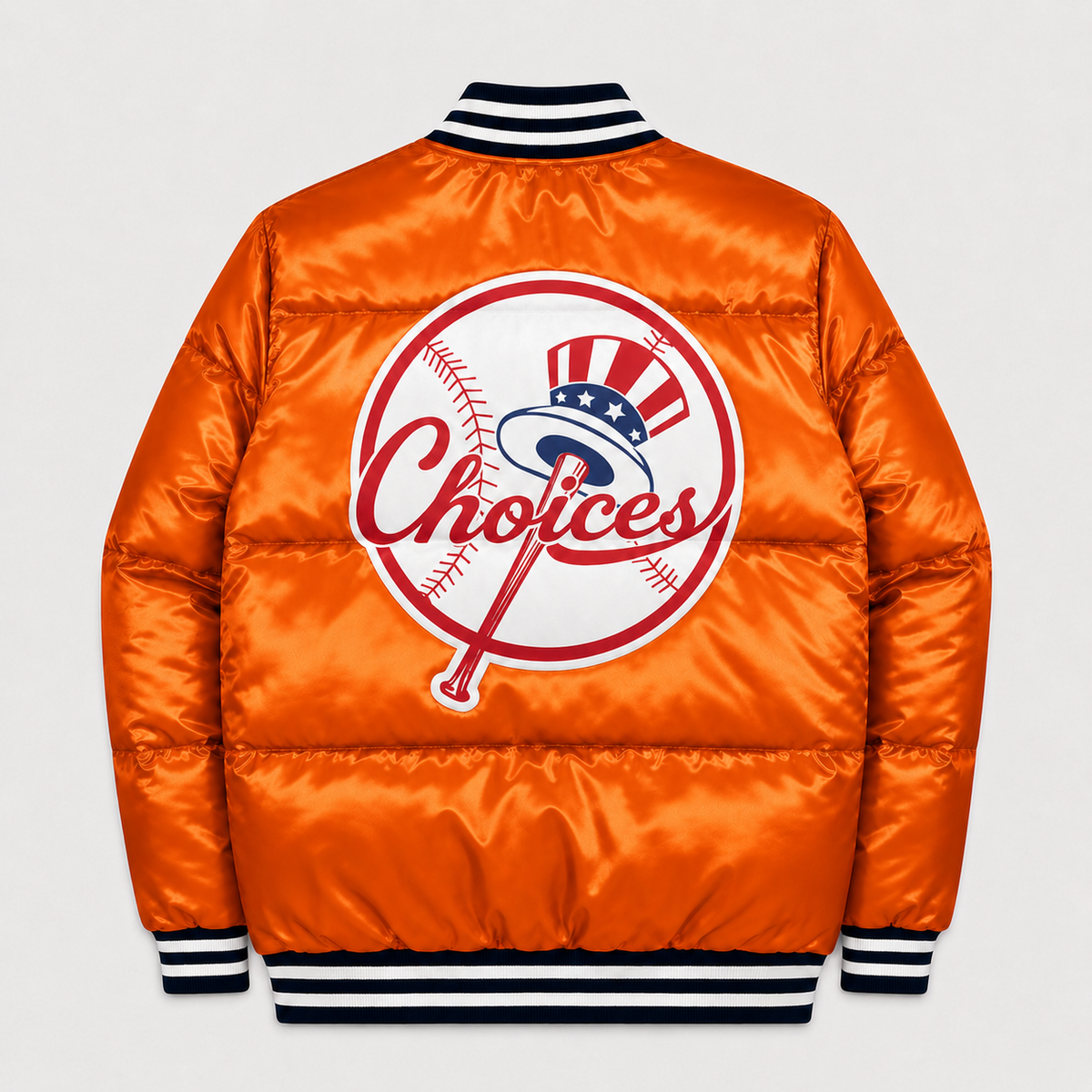 Choices Started Jacket in orange, back view