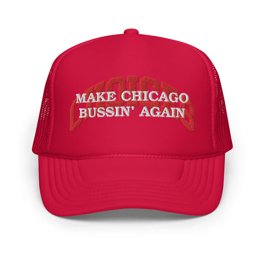 CRTW "Make Chicago Bussin Again" Trucker Hat in Red